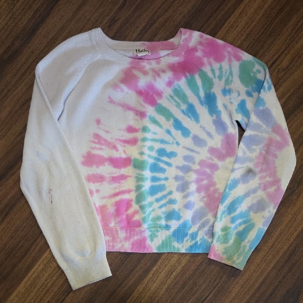 5/$20 Hatley Girls Tiedye Sweater Size 8